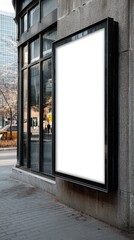 Blank billboard on city building exterior (1)
