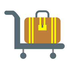 Luggage Cart Vector Design Icon Style
