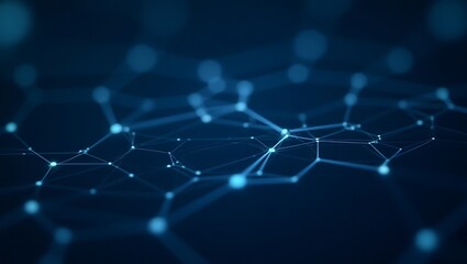 Abstract technology network background. A futuristic digital plexus of interconnected glowing dots and lines. Generative Ai.