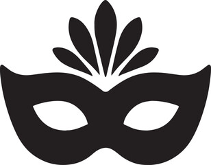 Carnival mask silhouette vector illustration perfect for festival, party, masquerade, and celebration design.