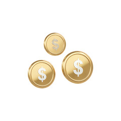 gold coin with dollar sign