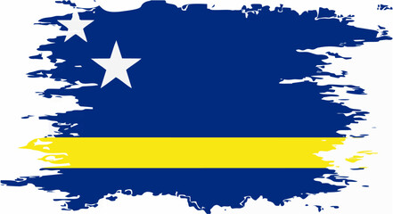 Curacao Flag - Grunge Texture...