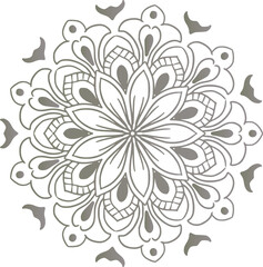 silver colour gradient mandala design