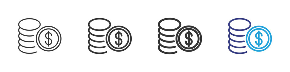 Money Vectors Icon Set Illustration with Outline Style Variation