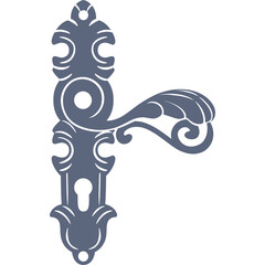Vintage Ornamental Doorknob Illustration – Decorative Door Handle Clipart