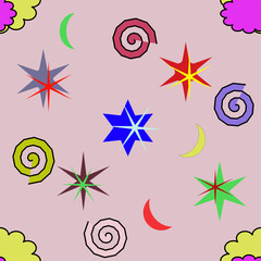 set of colorful stars