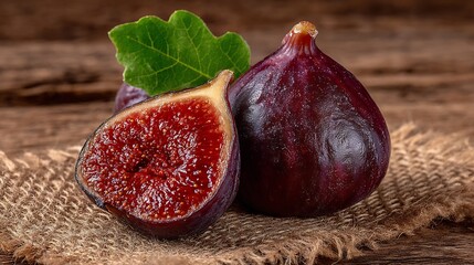 Juicy Figs on Rustic Wood: A Still Life Photography
