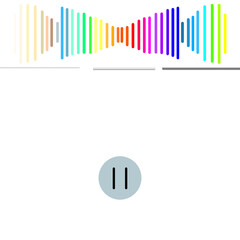Vibrant music data graphic showing sound waves, frequency spectrum, and rhythm visualization for digital design and stock use.
