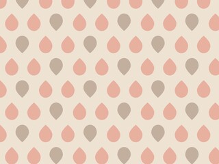 可愛いレトロなピンクとモカの雫柄の壁紙イラスト