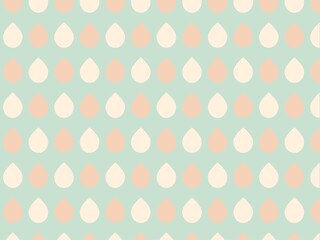 可愛いレトロでポップなグリーンの雫柄の壁紙イラスト