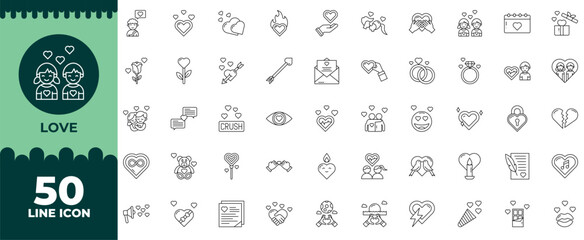 Love line editable icon set