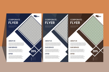 Modern Abstract Corporate Business Flyer Template, Professional Layout for Company Profile, Annual Report, or Product Launch