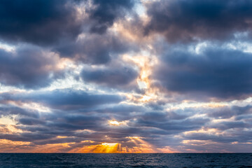 Sunset on a beach in Sarasota, Florida
