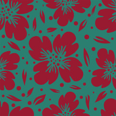Seamless beautiful vintage flower pattern textile design
