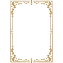 Baroque Ornamental Frame Illustration – Vintage Decorative Border Clipart