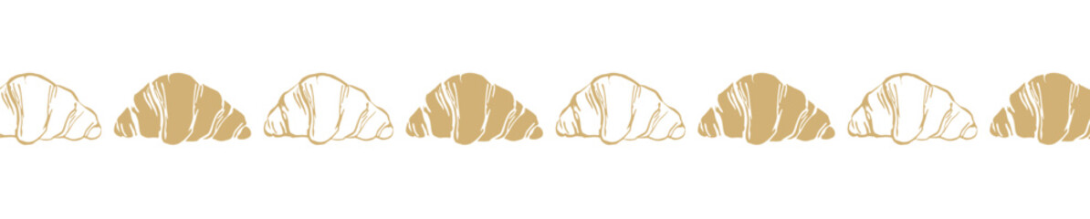 Seamless Croissant Border Pattern – Bakery Divider Design