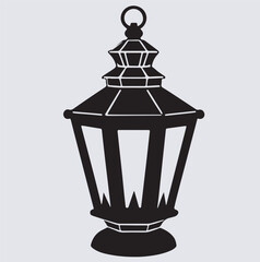 a lantern silhouette vector art illustration