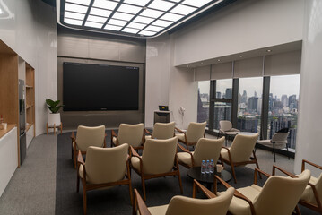 Modern Conference Room With City View