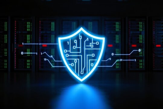 High-Tech Data Center with Glowing Circuit Pattern Design - Free Stock ...