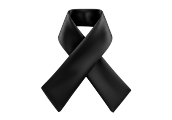 Abstract symbol of precisely folded black satin fabric, showing smooth texture and subtle sheen, isolated on a stark transparent background with bokeh effect, visualizing corporate values