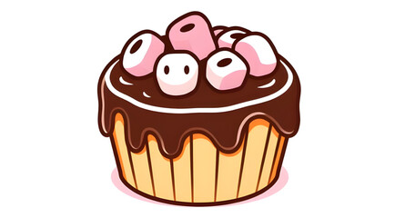 chocolate cupcake vector illustration