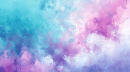 Abstract watercolor wash, pastel gradient blend, sky blue teal purple pink, smooth flowing cloud-like texture, soft light, artistic dreamy backdrop, banner design