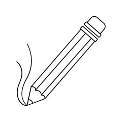 Pencil writing a line. Edit, draw, or note symbol.
