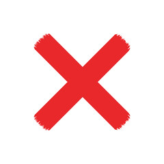 cross,reject,wrong, cross reject wrong icon vector illustration showing bold red x symbol representing denial stop cancellation prohibition error rejection negative mark
