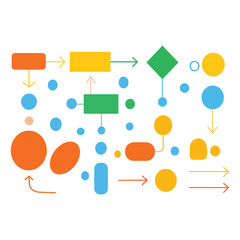 flowchart,process,diagram, flowchart process diagram colorful vector illustration showing connected shapes and arrows representing workflow organization system structure business chart design
