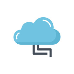 Database vector icon vector art of cloud computing, representing network, data storage, and digital online services vector