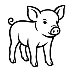Fototapeta premium A charming line drawing of a piglet, embodying simplicity and joy with its captivating design, its delightful demeanor inviting a sense of warmth. vector illustration