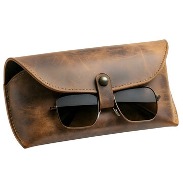 Buy vintage sunglasses with leather case online stylish eyewear accessory on transparent background