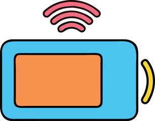Minimal outline of a wireless charging pad clean design Technology Vector