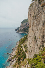 View turquoise water in Capri, Italy