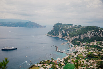 View turquoise water in Capri, Italy