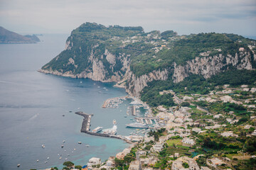 View turquoise water in Capri, Italy