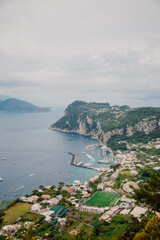 View turquoise water in Capri, Italy