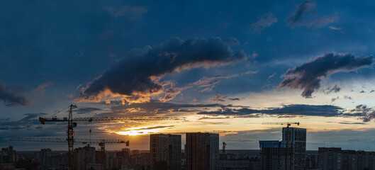 Construction at dawn