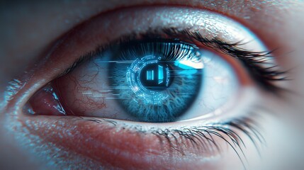 Smart contact lenses, augmented reality overlay, human eye, futuristic vision,