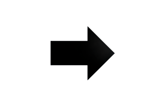 Black curved arrow up. Long arrow. direction symbol. Isolated, PNG