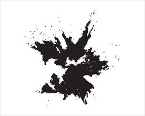 Abstract Black Ink Blot on White Background Artistic Expression Creative Design Element for Visual Communication and Graphic Projects
