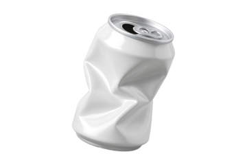 3D Smashed Soda Can Transparent Background