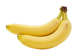 Ripe Yellow Banana Bunch Isolated on White, Realistic Rendering with Detailed Natural Texture, Fresh Healthy Food Concept, PNG Image with Transparent Background,

