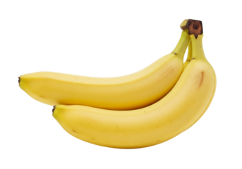 Ripe Yellow Banana Bunch Isolated on White, Realistic Rendering with Detailed Natural Texture, Fresh Healthy Food Concept, PNG Image with Transparent Background,

