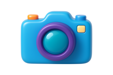 Modern 3D Design of a Compact Digital Camera Isolated on a Transparent Background