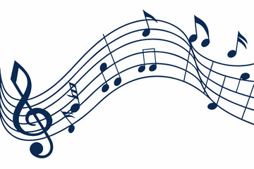 music notes on white background