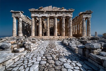 Famous greek temple ruins high resolution picture