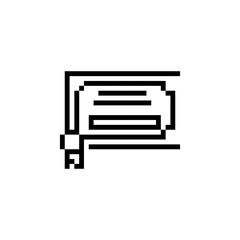 Pixel art icon of a folder with documents in retro mosaic style, great for game menus, file systems, or interface design.