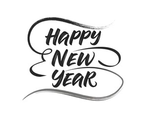 Happy New Year Calligraphy Greeting Design