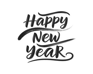 Happy New Year Calligraphy Greeting Design